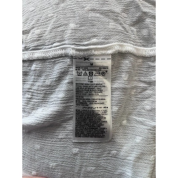 Old Navy Womens Short Sleeve Off Shoulder Blouse Size Medium White Flowy O5 - Picture 5 of 7